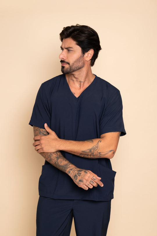 Pijama Cirúrgico Masculino Azul Marinho Nantes