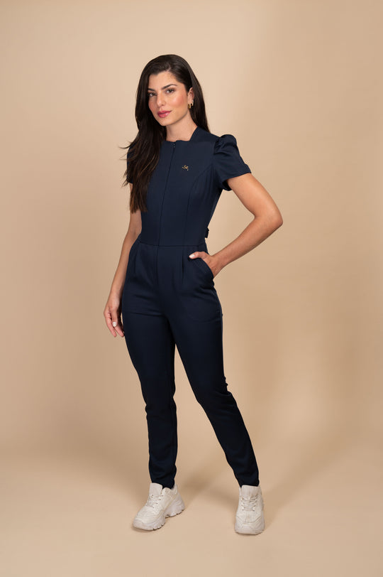 Macacão Feminino Cirúrgico Azul Marinho Lille