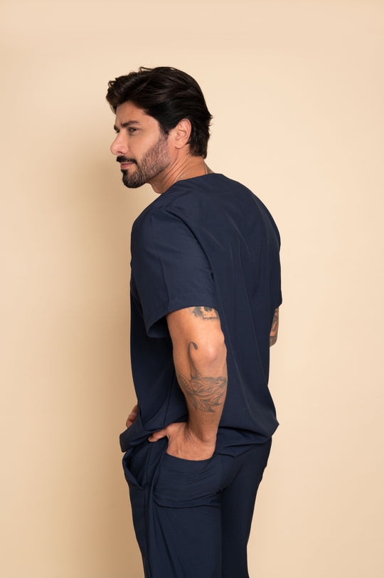 Pijama Cirúrgico Masculino Azul Marinho Nantes