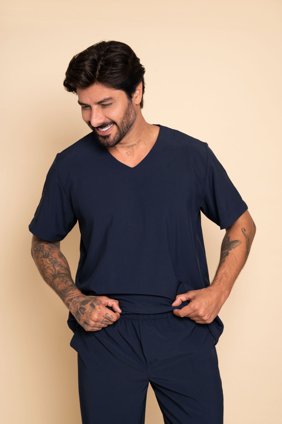 Pijama Cirúrgico Masculino Azul Marinho Nantes