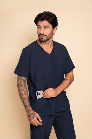 Pijama Cirúrgico Masculino Azul Marinho Nantes