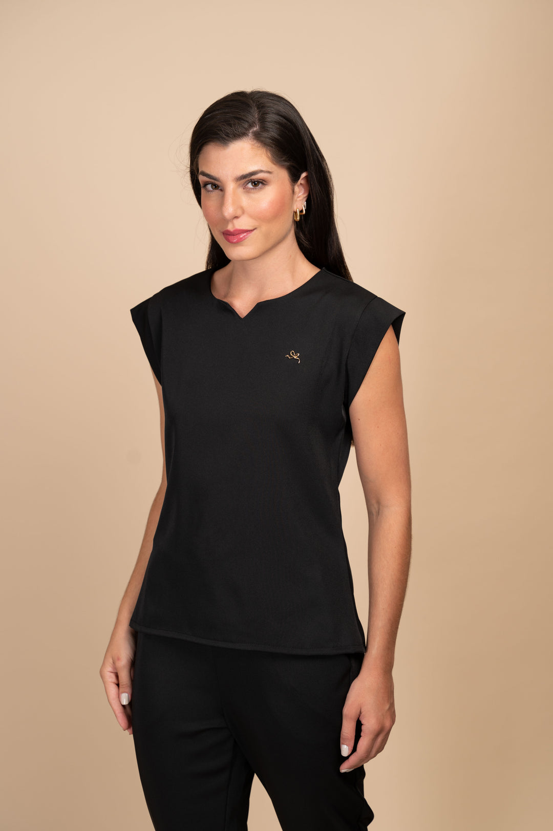 Pijama Cirúrgico Feminino Preto Belle