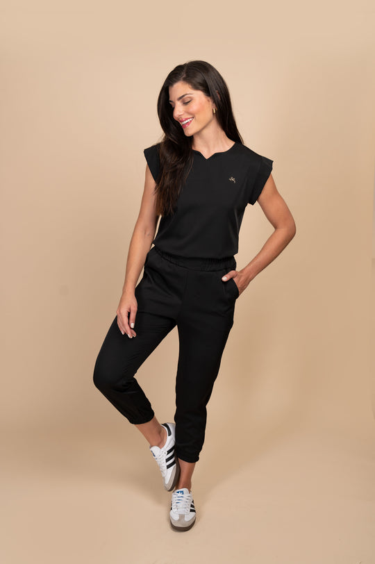 Pijama Cirúrgico Feminino Preto Belle