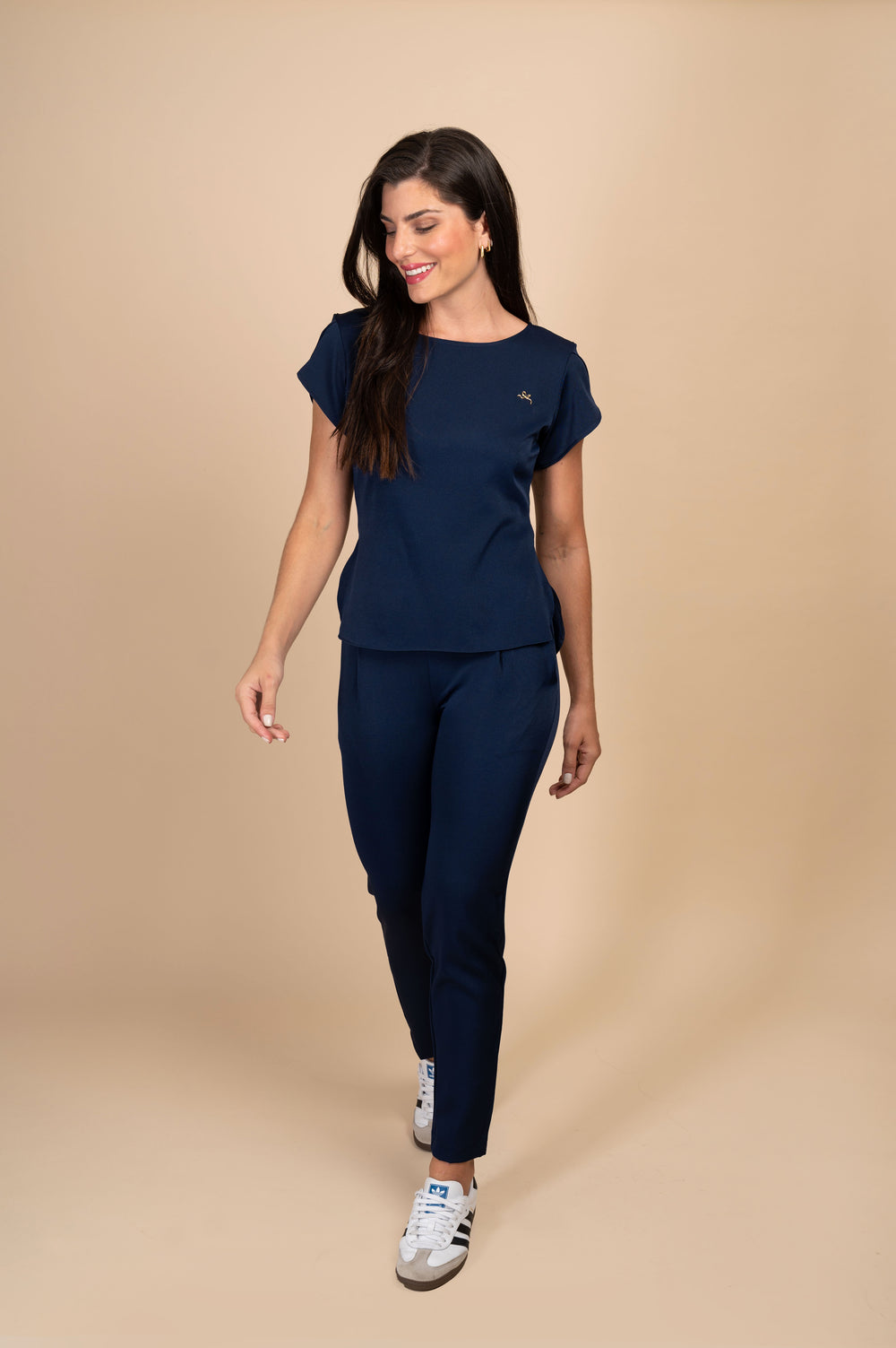 Pijama Cirúrgico Feminino Azul Marinho Cannes