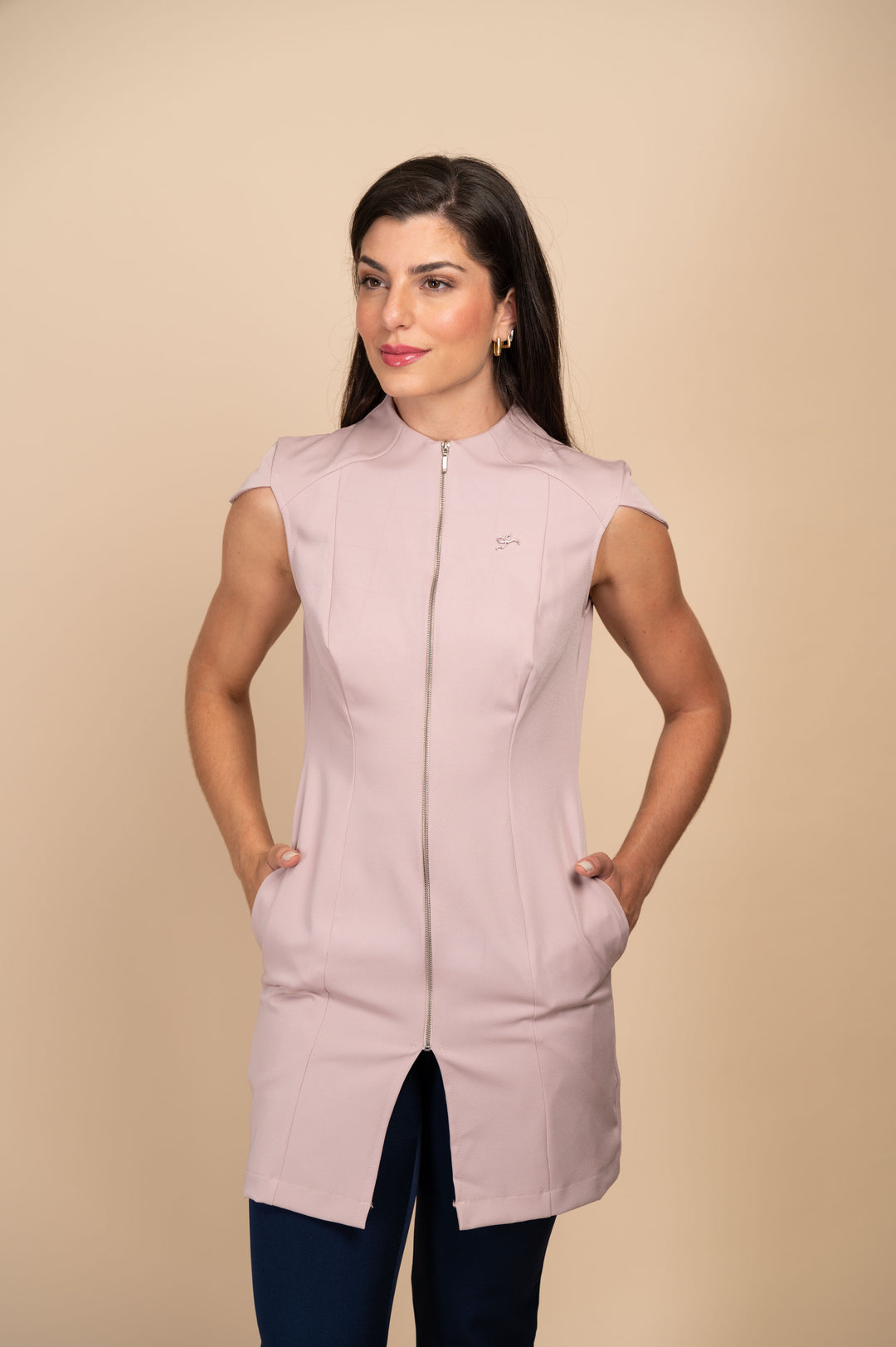 Jaleco Feminino Manga Curta Nude Brigitte