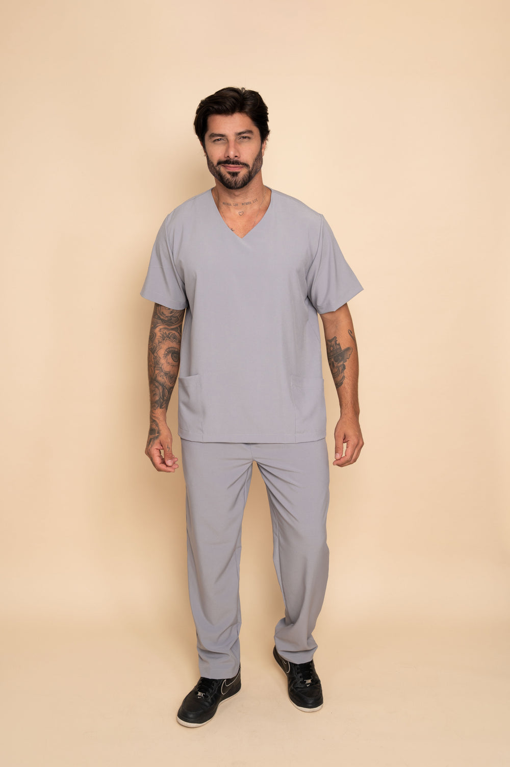 Pijama Cirúrgico Masculino Cinza  Nantes