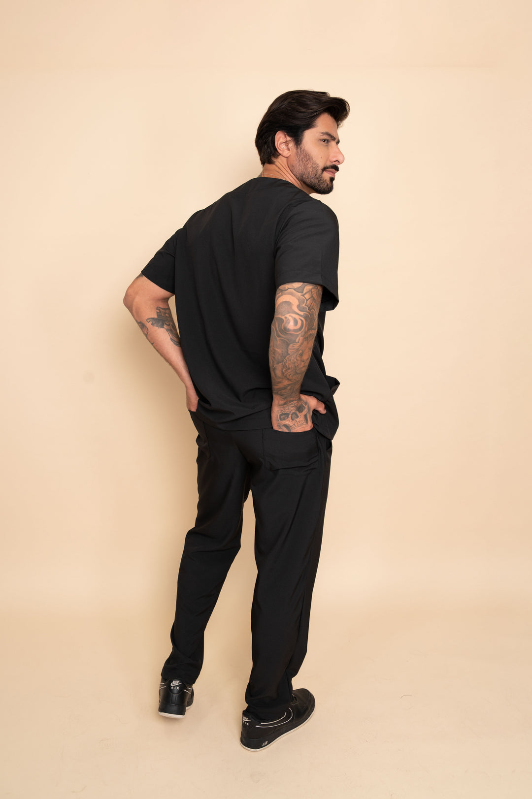 Pijama Cirúrgico Masculino Preto Nantes