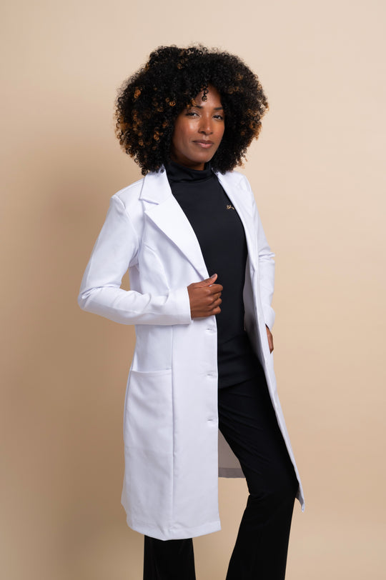 Jaleco Feminino Manga Longa Branco Nice