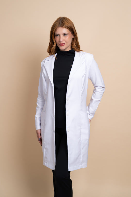 Jaleco Feminino Manga Longa Branco Nice