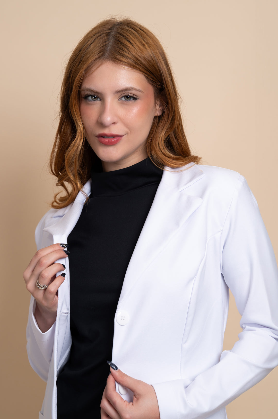 Jaleco Feminino Manga Longa Branco Nice