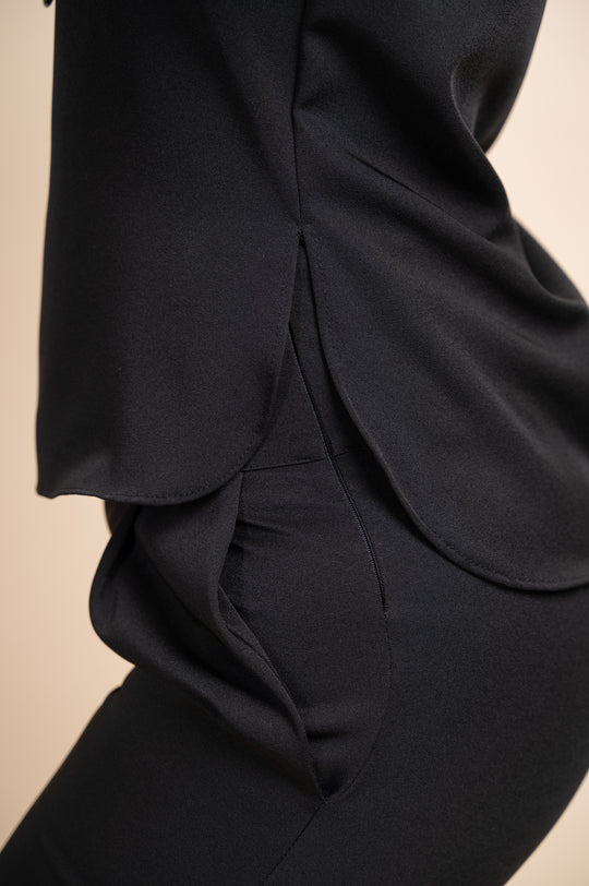 Pijama Cirúrgico Feminino Preto Cannes