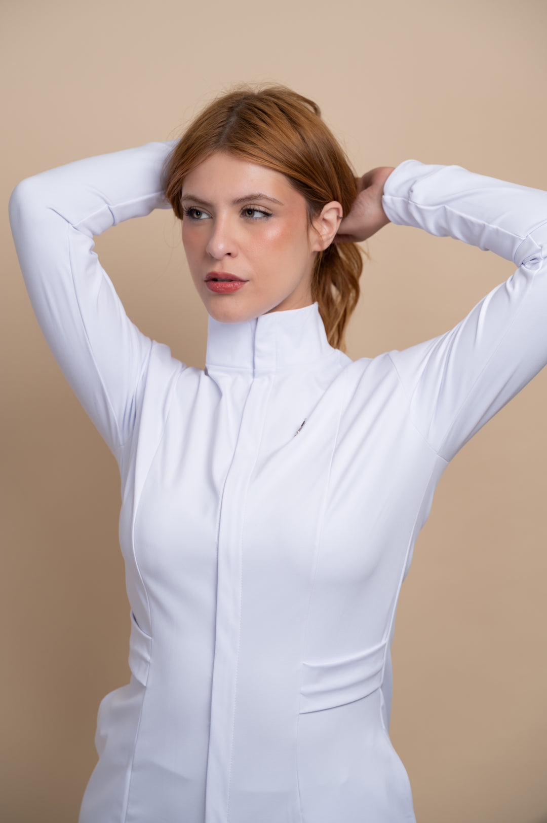 Jaleco Feminino Manga Longa Branco Maya