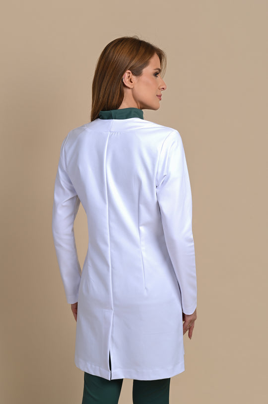 Jaleco Feminino Manga Longa Branco Chloe | Jalecos Le Petit