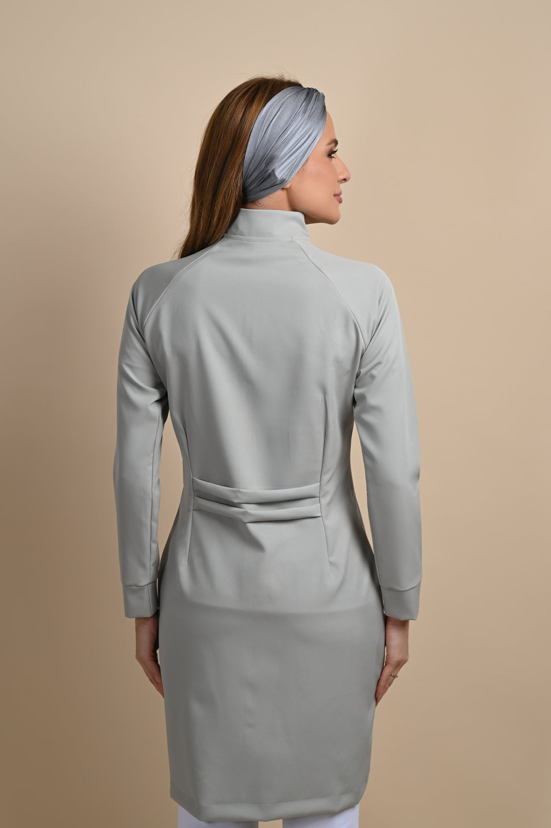 Jaleco Feminino Cinza Claro Manga Longa Louise | Jalecos Le Petit