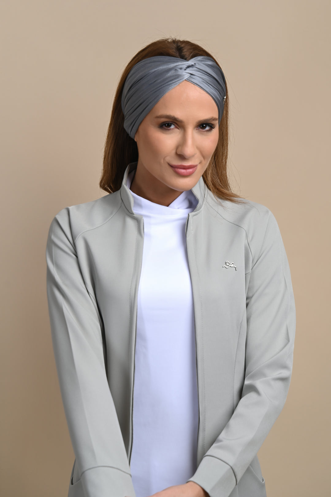 Jaleco Feminino Cinza Claro Manga Longa Louise | Jalecos Le Petit