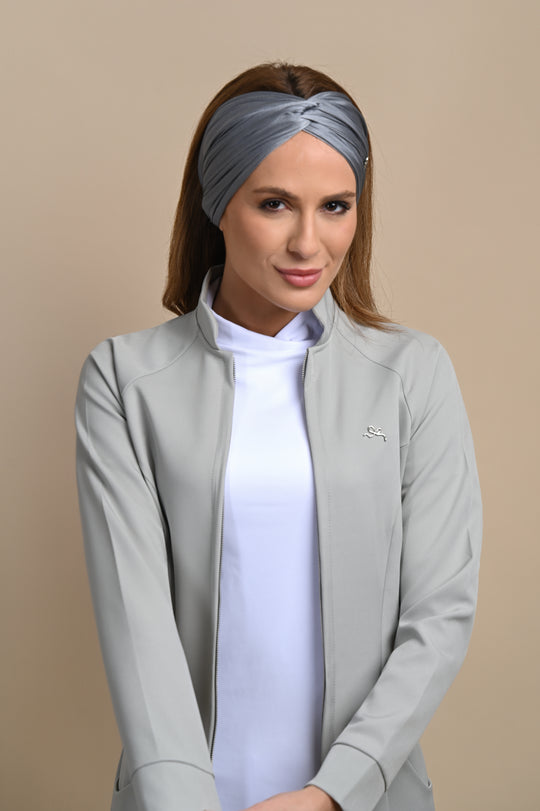 Jaleco Feminino Cinza Claro Manga Longa Louise | Jalecos Le Petit