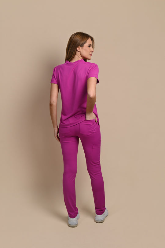 Scrub Feminino Fúcsia Lucie | Pijama Cirúrgico Premium