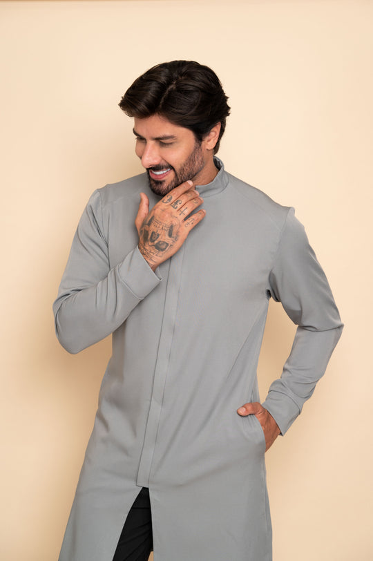 Jaleco Masculino Cinza Fabrice | Elegância e Conforto Profissional