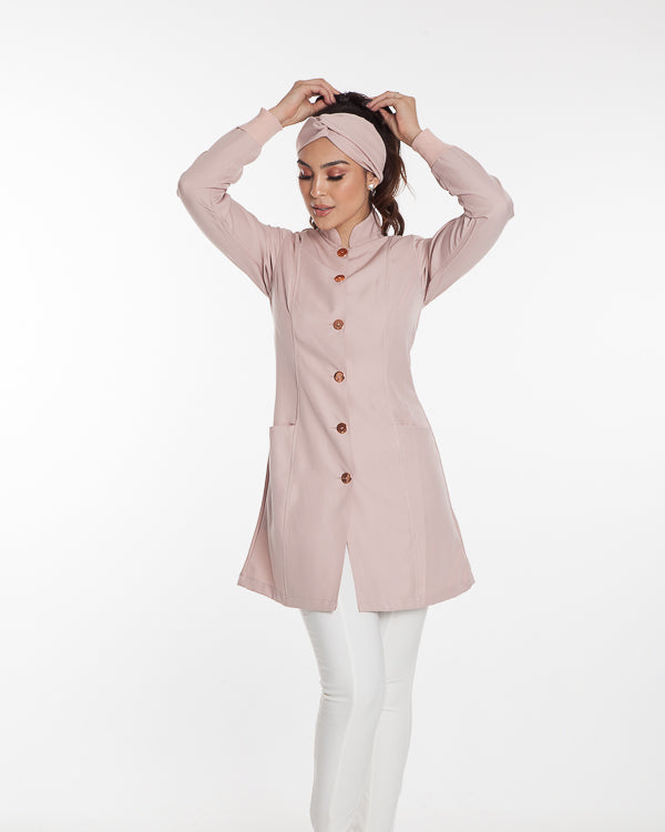 Jaleco Feminino Nude Manga Longa Marselha | Jalecos Le Petit