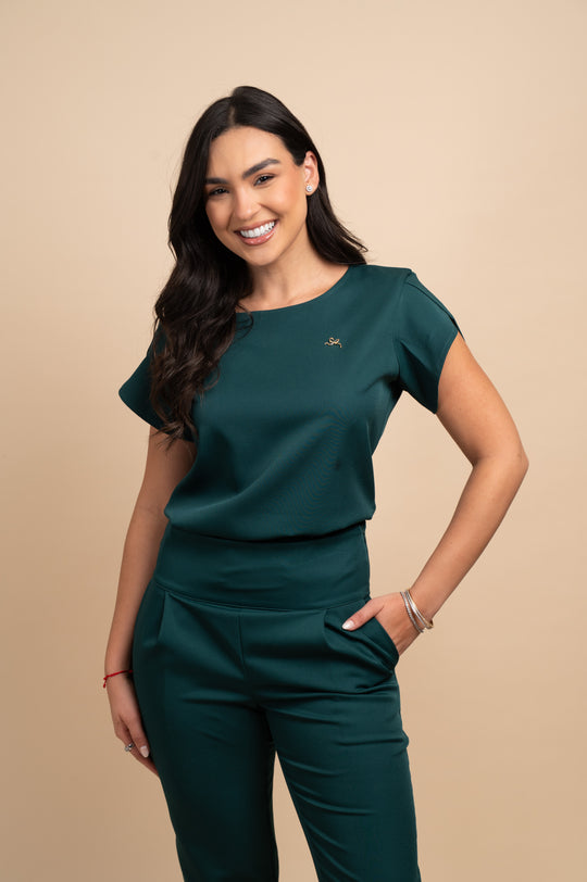 Pijama Cirúrgico Feminino Verde Cannes