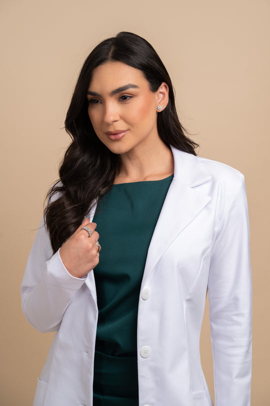 Jaleco Feminino Manga Longa Branco Nice