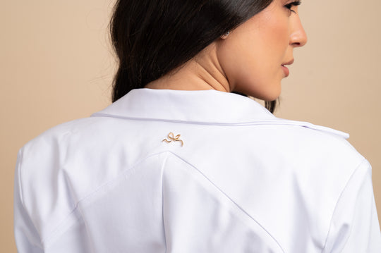 Jaleco Feminino Manga Longa Branco Nice