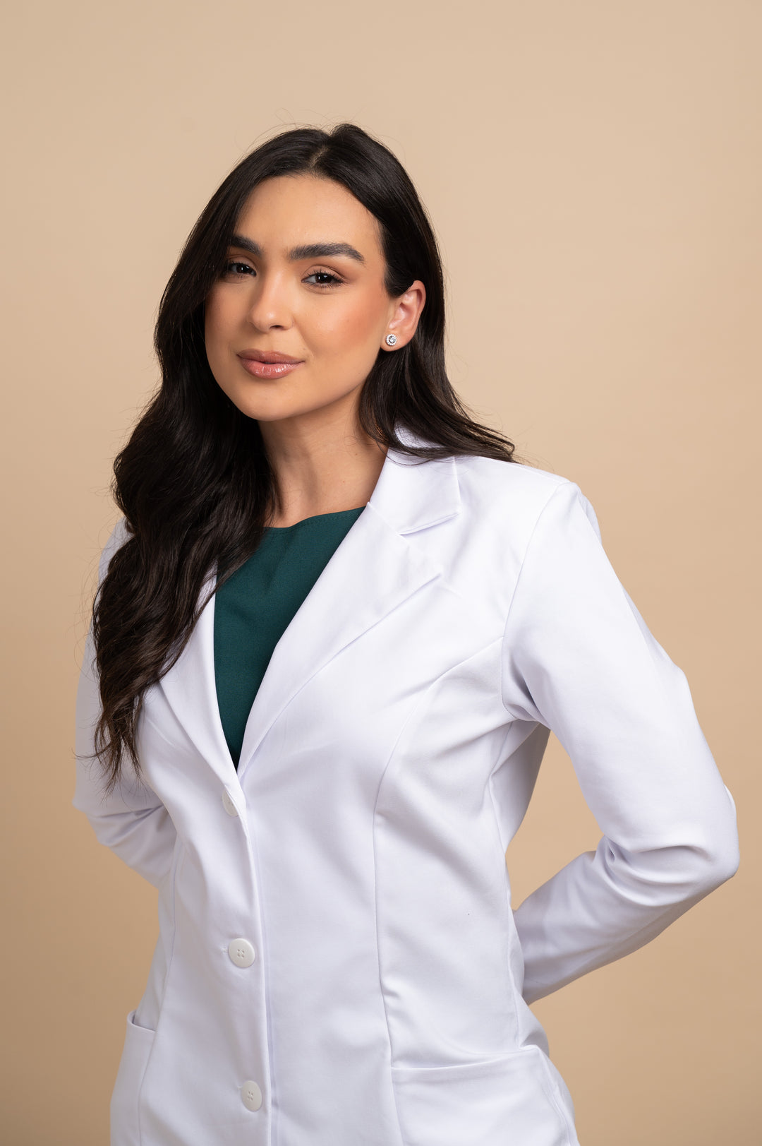 Jaleco Feminino Manga Longa Branco Nice