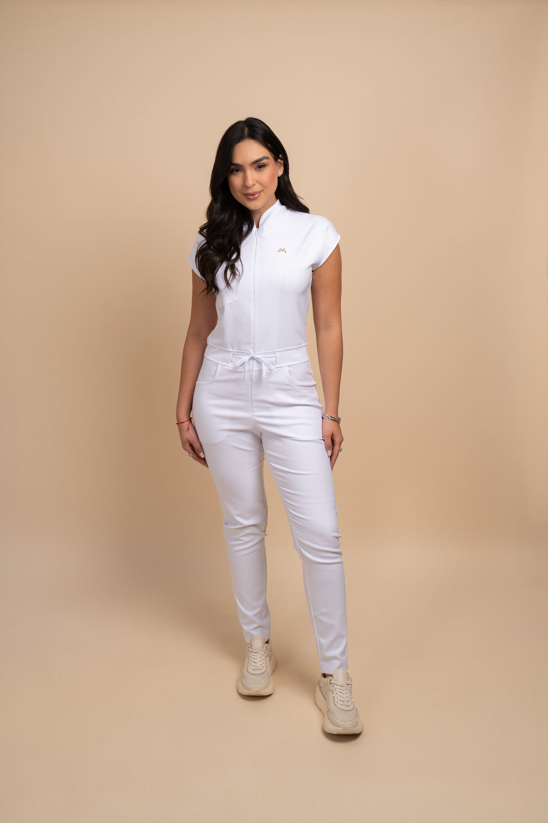 Macacão Scrub Feminino Branco Alexia