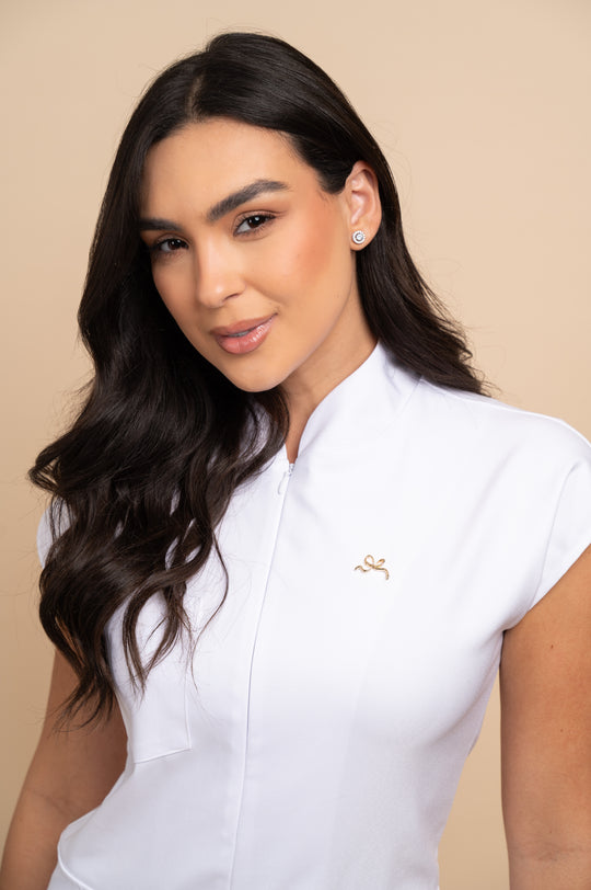 Macacão Scrub Feminino Branco Alexia