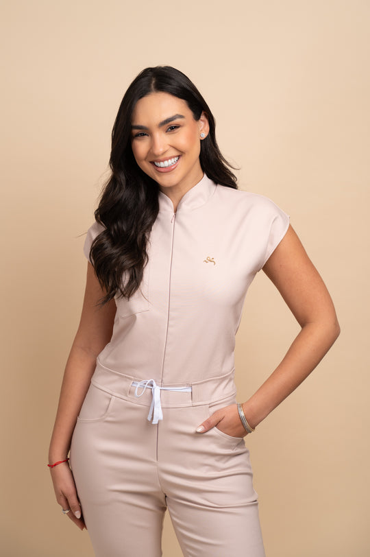 Macacão Feminino Cirúrgico Nude Alexia