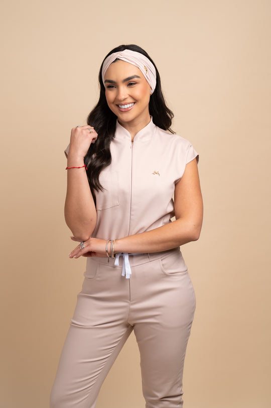 Macacão Feminino Cirúrgico Nude Alexia