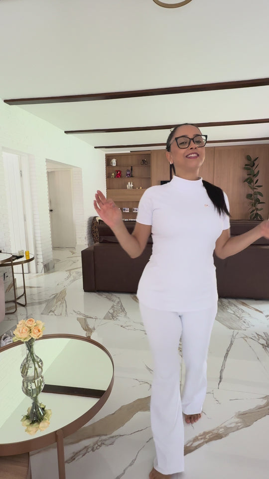 Pijama Cirúrgico Feminino Branco Maya