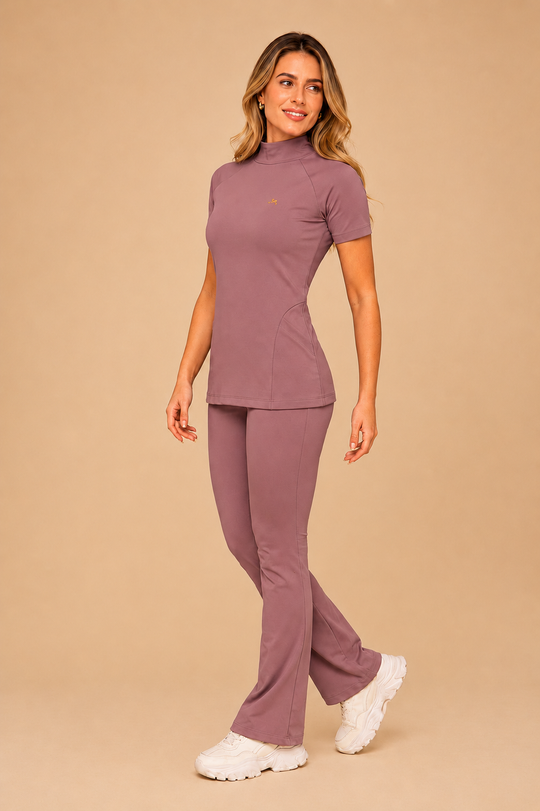 Scrub Feminino Nude Maya | Pijama Cirúrgico Premium