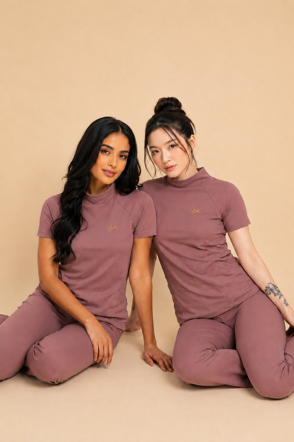Scrub Feminino Nude Maya | Pijama Cirúrgico Premium